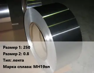 Мельхиор 250х0.8 лента Марка: МН19вп